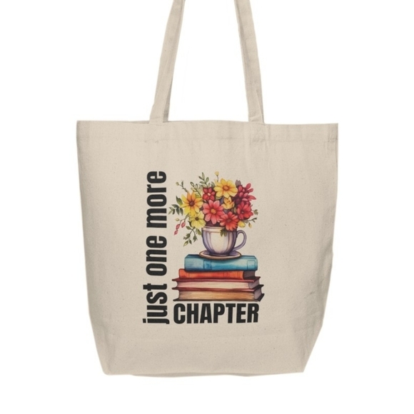 Just One More Chapter Custom Tote Bag - Picture 2 of 3